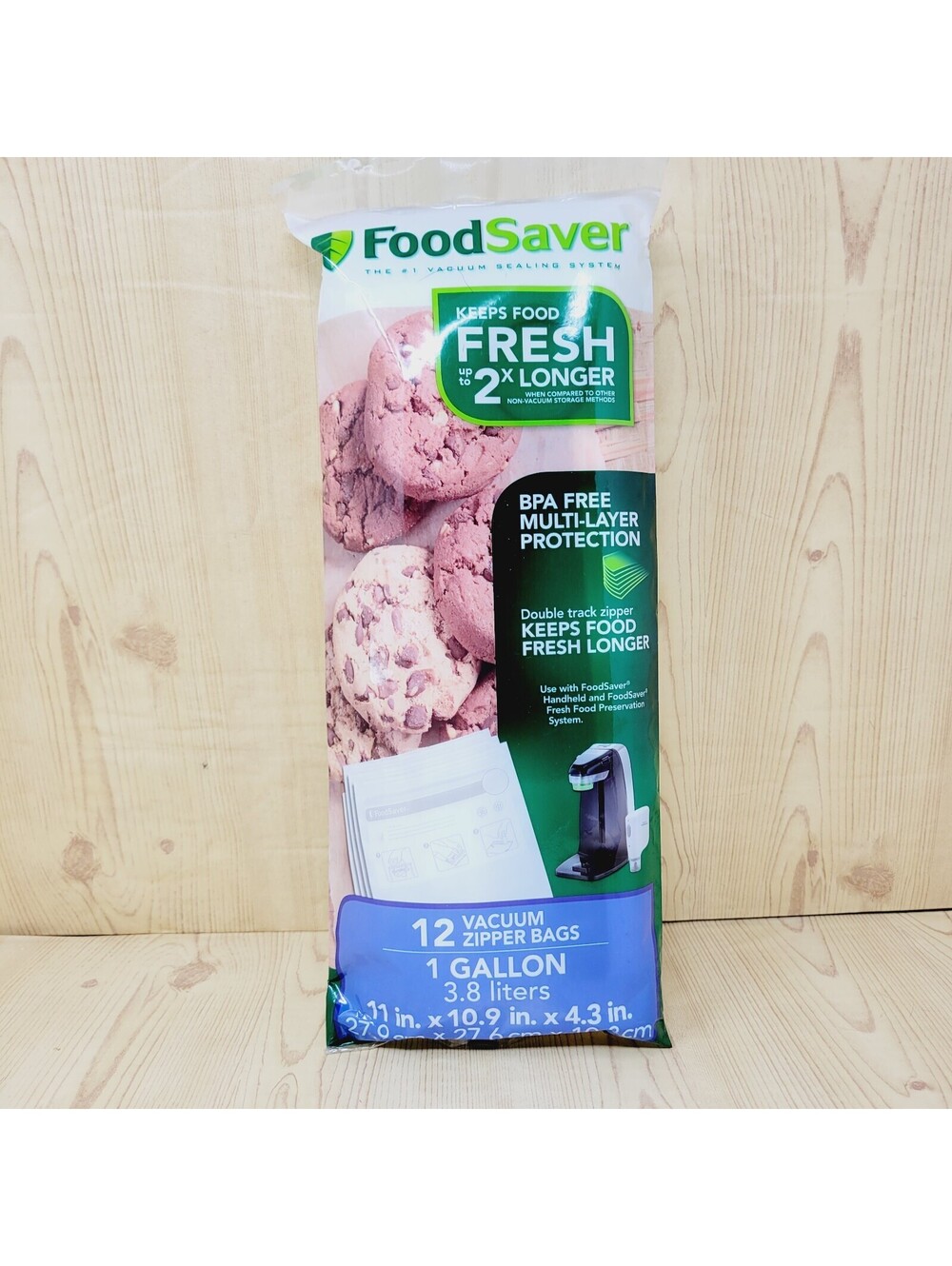 Food Saver 1 Gallon Vacuum Zipper Bags 12 Per package Handheld Sealing